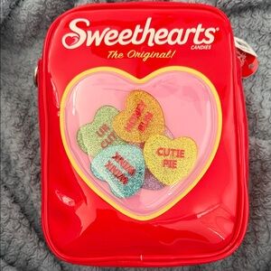 Bath & Body Works Red Crossbody Bag with Heart Design